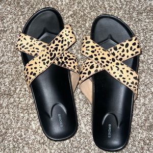 Birdies Robin slide sandal leopard Sz 9